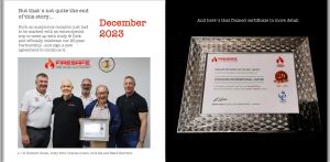 CASWELL FIRESAFE team with CentaLink partners marking 20 year partnership and presenting framed certificate.