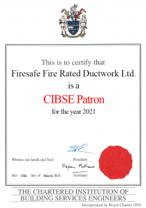 CIBSE patrons certificate 2021