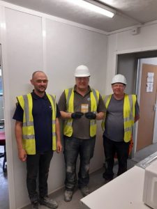 PIC: (L-R) DGL Mechanical Supervisor, Alex Field with proud Caswell installation team members Kevin Wright and Kevin Edwards