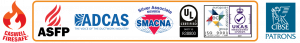 Firesafe logo's of Associations and testing accreditations