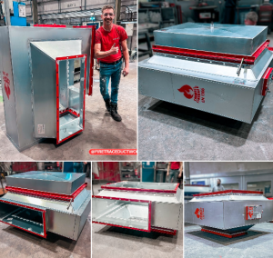 Firetrace Ductwork employee proudly making CASWELL FIRESAFE DUCTWORK