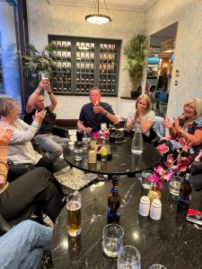 drinking at table