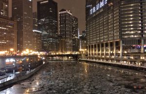 It's cold out there...Ice floes in the Chicago River