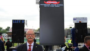 moustache man at race