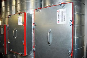 CASWELL FIRESAFE® Access Doors on Spiral ducting close-up