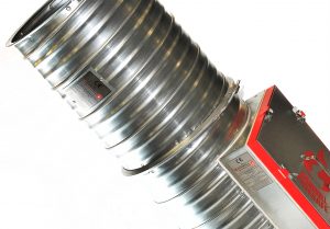 Caswell Firesafe spiral circular ductwork angled