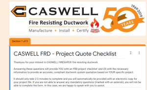 CASWELL FRD project quote checklist