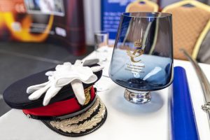 hat and glass