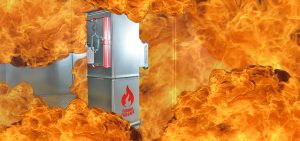 CASWELL FIRESAFE® non-coated fire resisting ductwork in simulated fire